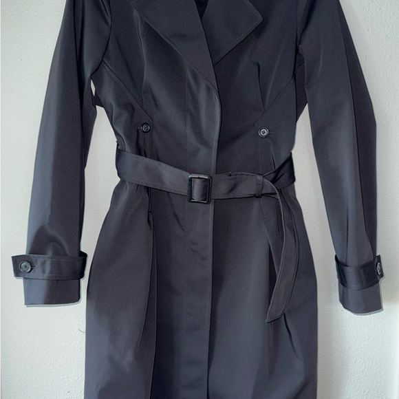 Reiss Stylish Classy Black Trench Coat Size Small - Picture 2 of 13